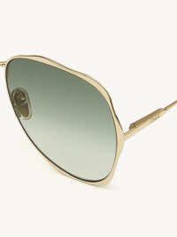 OK PORTE_Lunettes de soleil aviateur Honore - Gold & Grad Green
