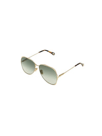 OK PORTE_Lunettes de soleil aviateur Honore - Gold & Grad Green