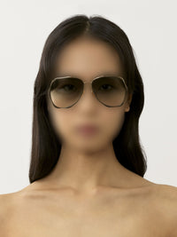 OK PORTE_Lunettes de soleil aviateur Honore - Gold & Grad Green