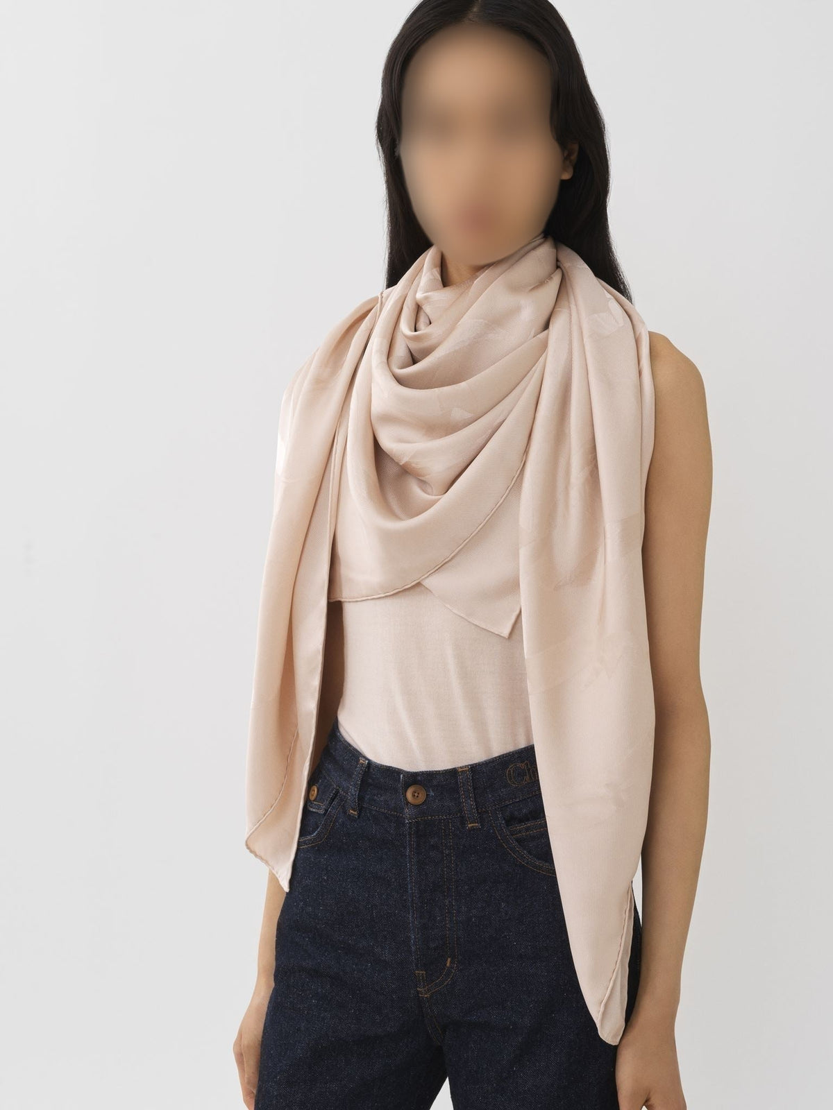 OK PORTE_Foulard en soie - Light Pink