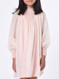OK PORTE_Robe à col rond en laine - Rosewood