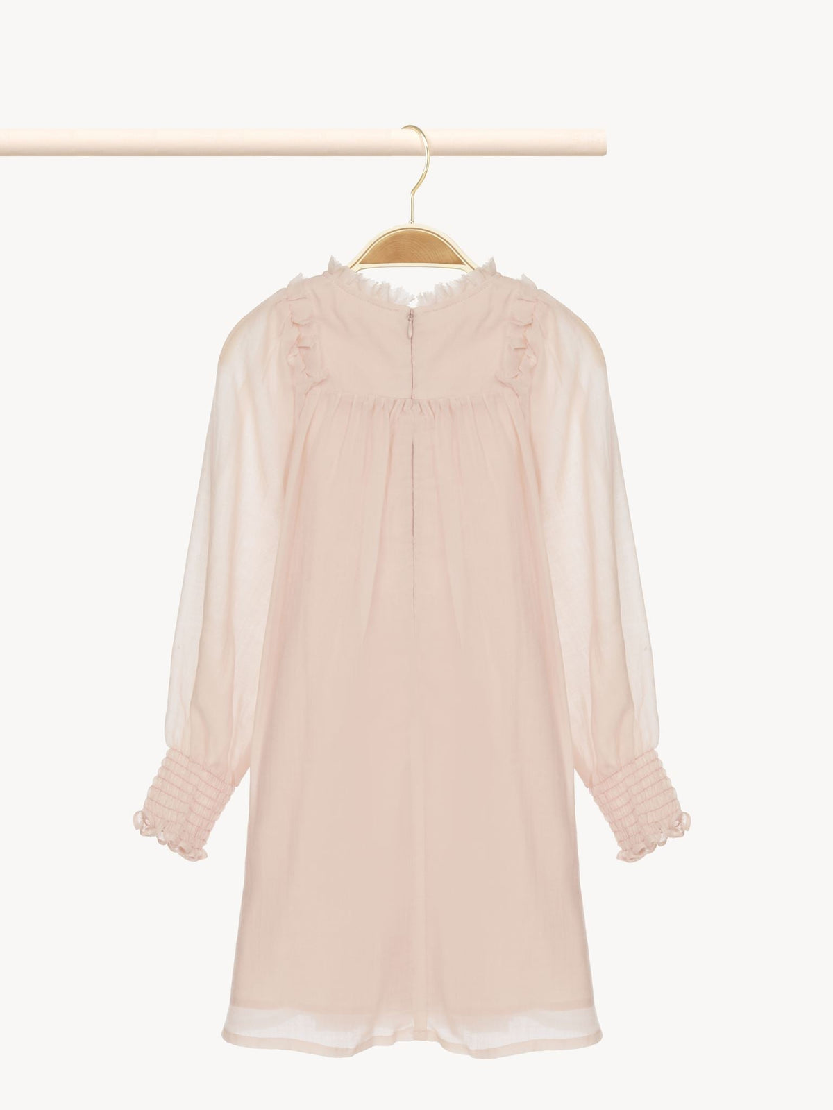 OK PORTE_Robe à col rond en laine - Rosewood