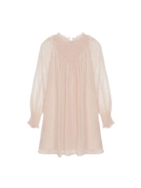 OK PORTE_Robe à col rond en laine - Rosewood