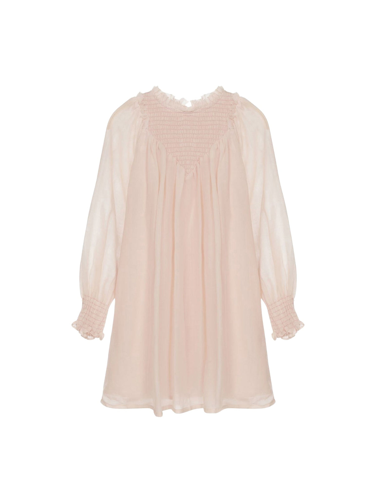 OK PORTE_Robe à col rond en laine - Rosewood