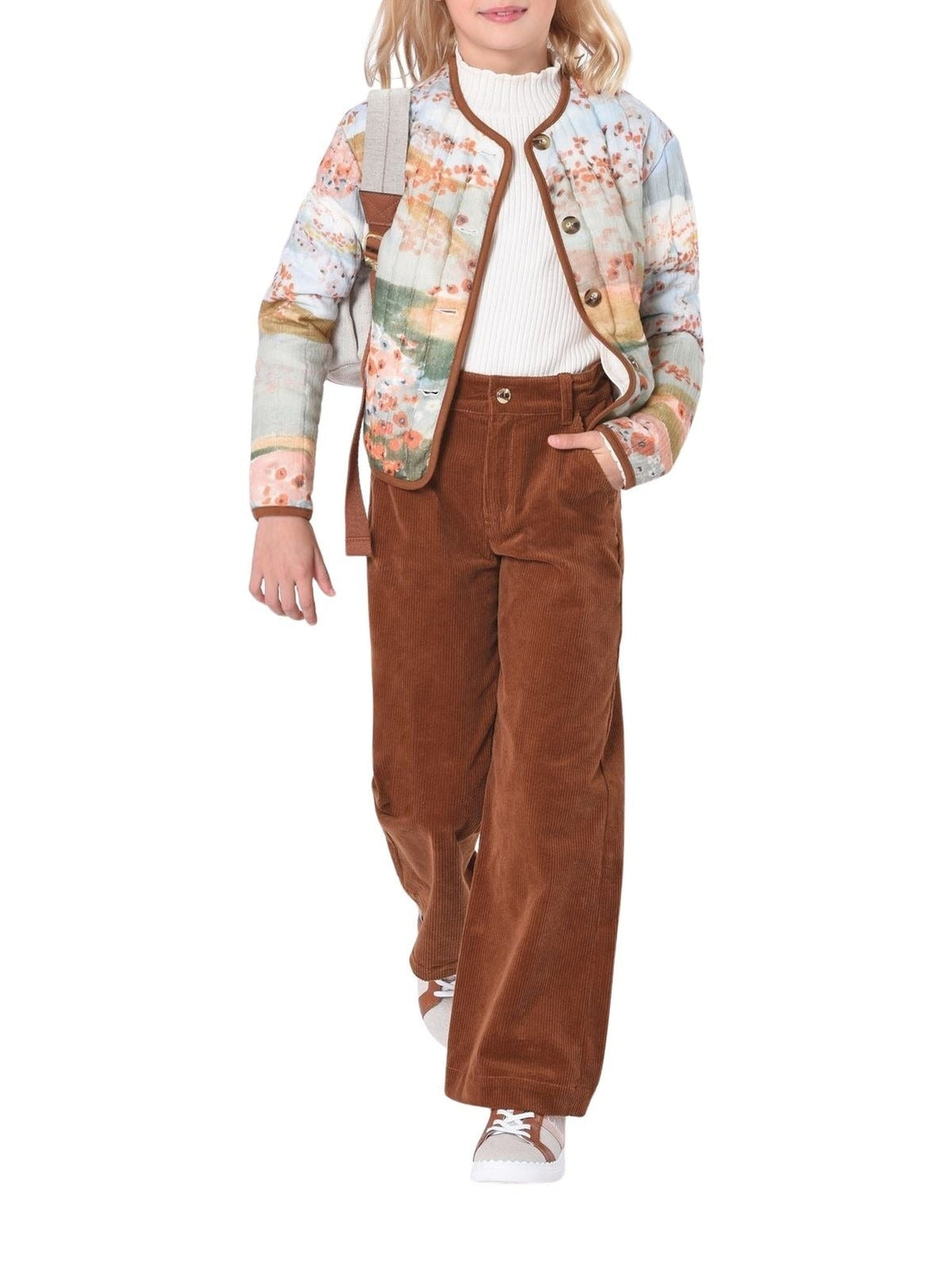 OK PORTE_Pantalon droit - Dark Stone