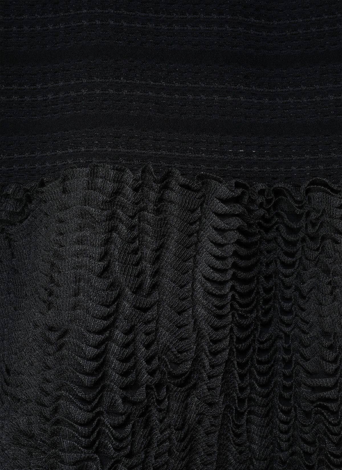 Robe longue droite avec bas à microvolants - Noir