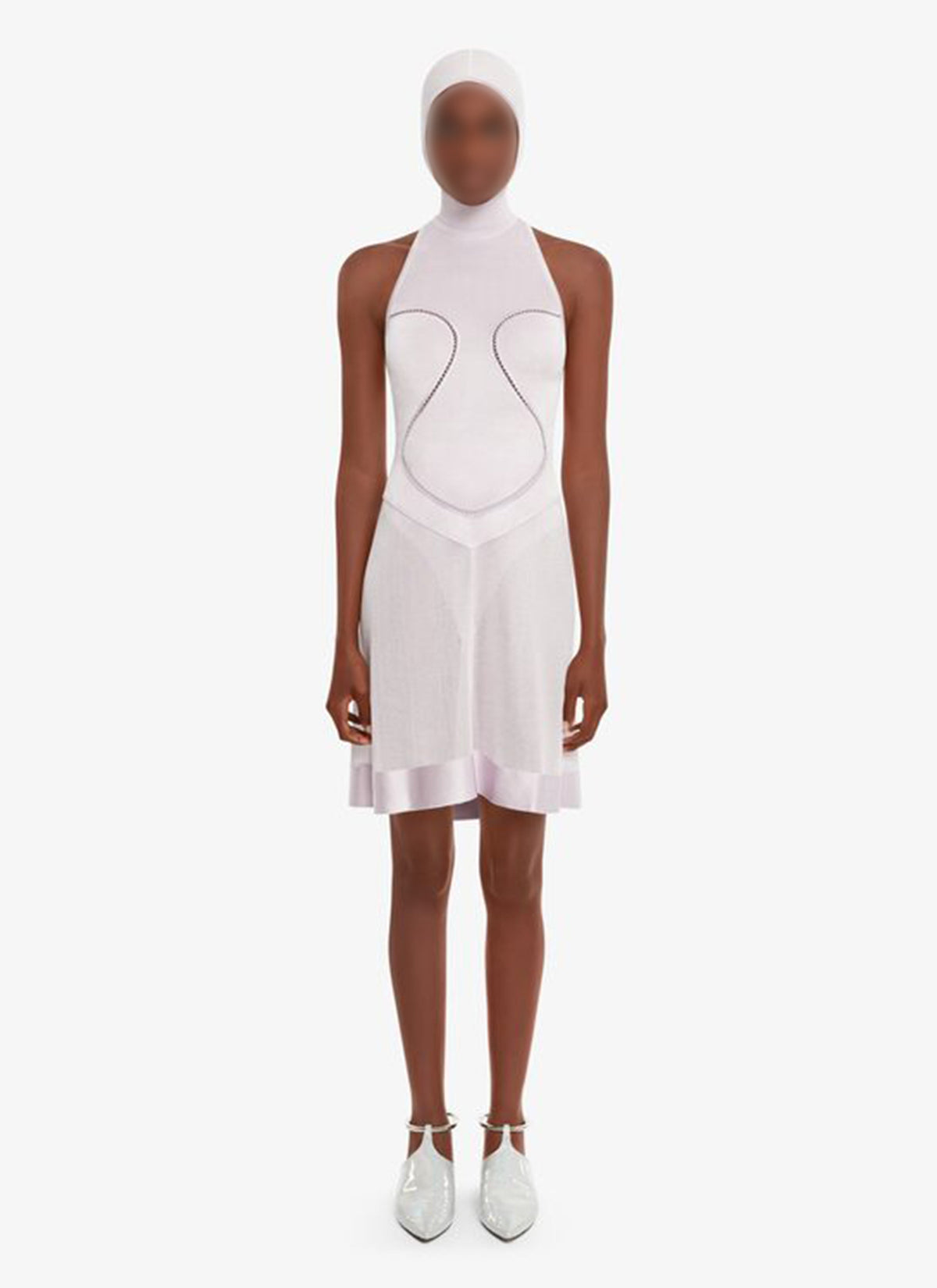 Robe courte à dos ouvert avec bretelles croisés - Lilas