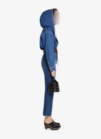 Hooded bodysuit in denim - Blue Jeans