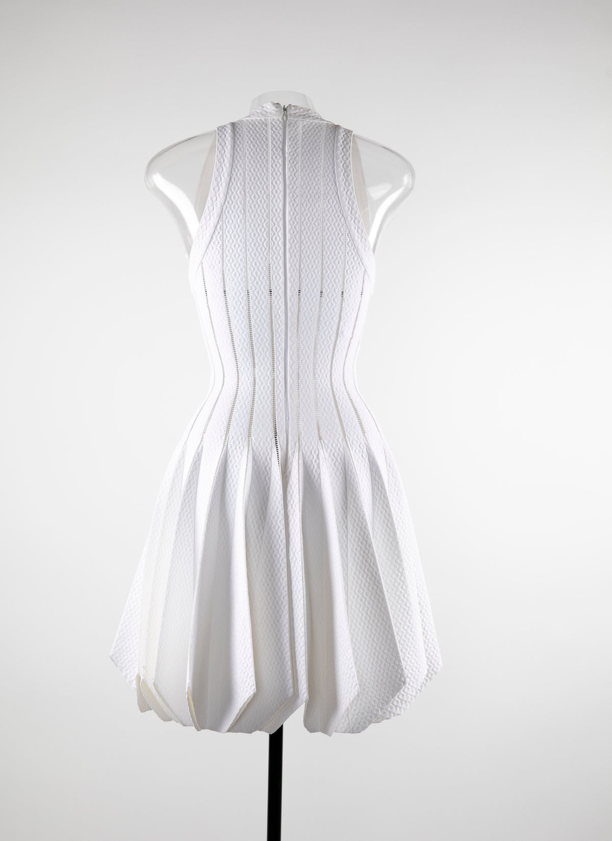 Robe patineuse texturée à silhouette définie - Blanc