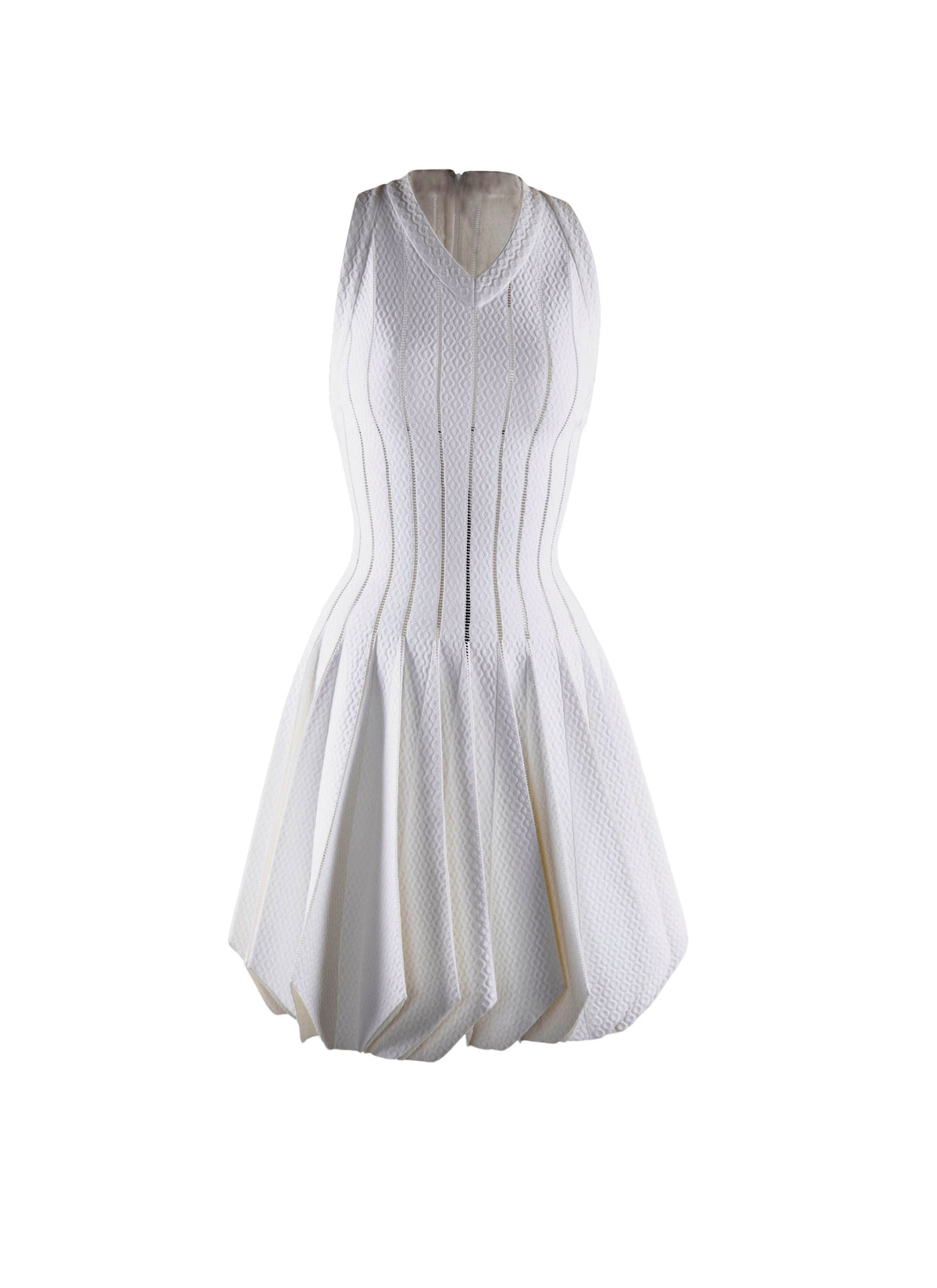 Robe patineuse texturée à silhouette définie - Blanc