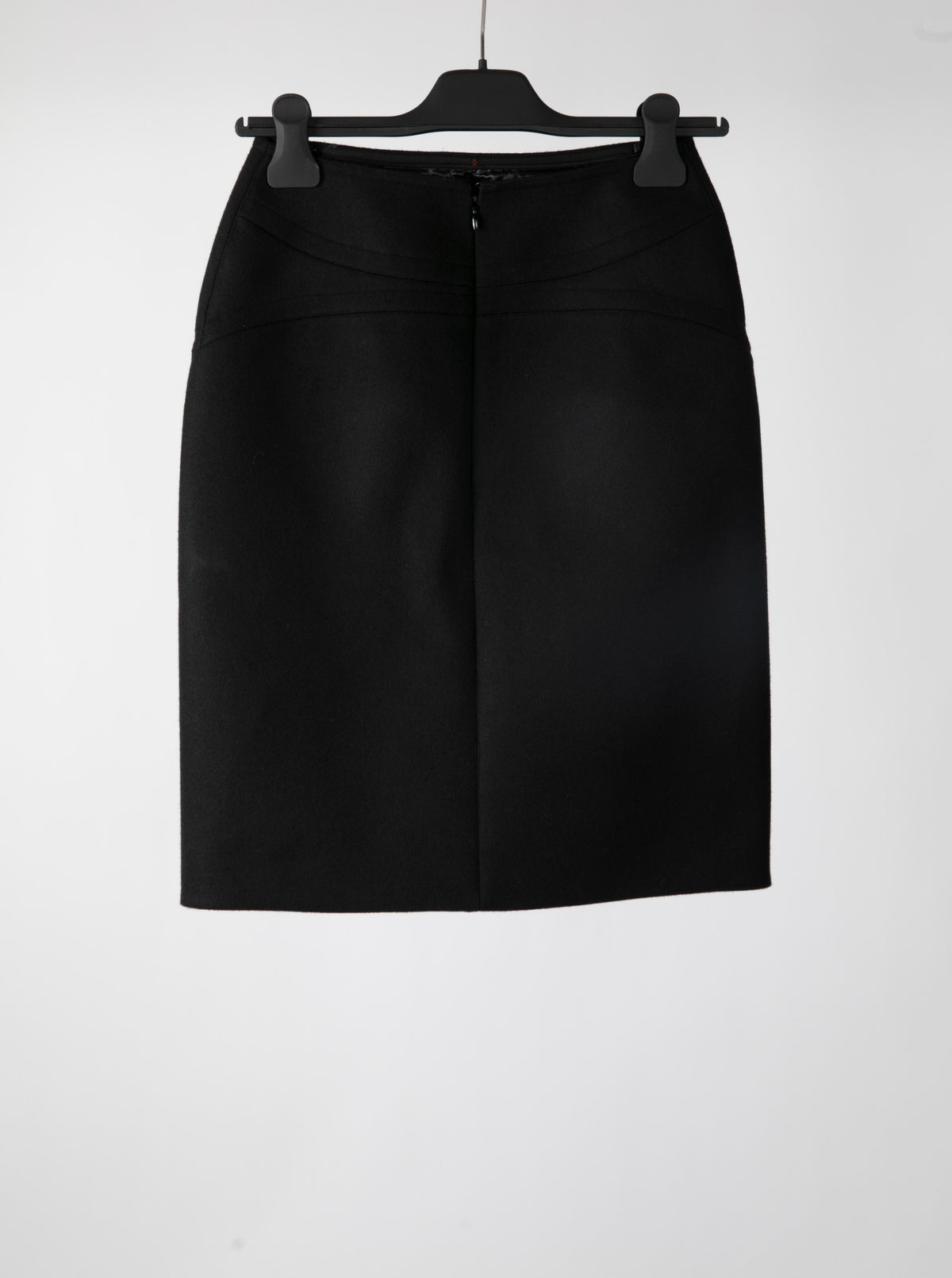 Jupe droite unie avec détail couture - Noir