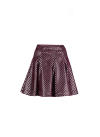 Jupe courte en velours lys - Grenat