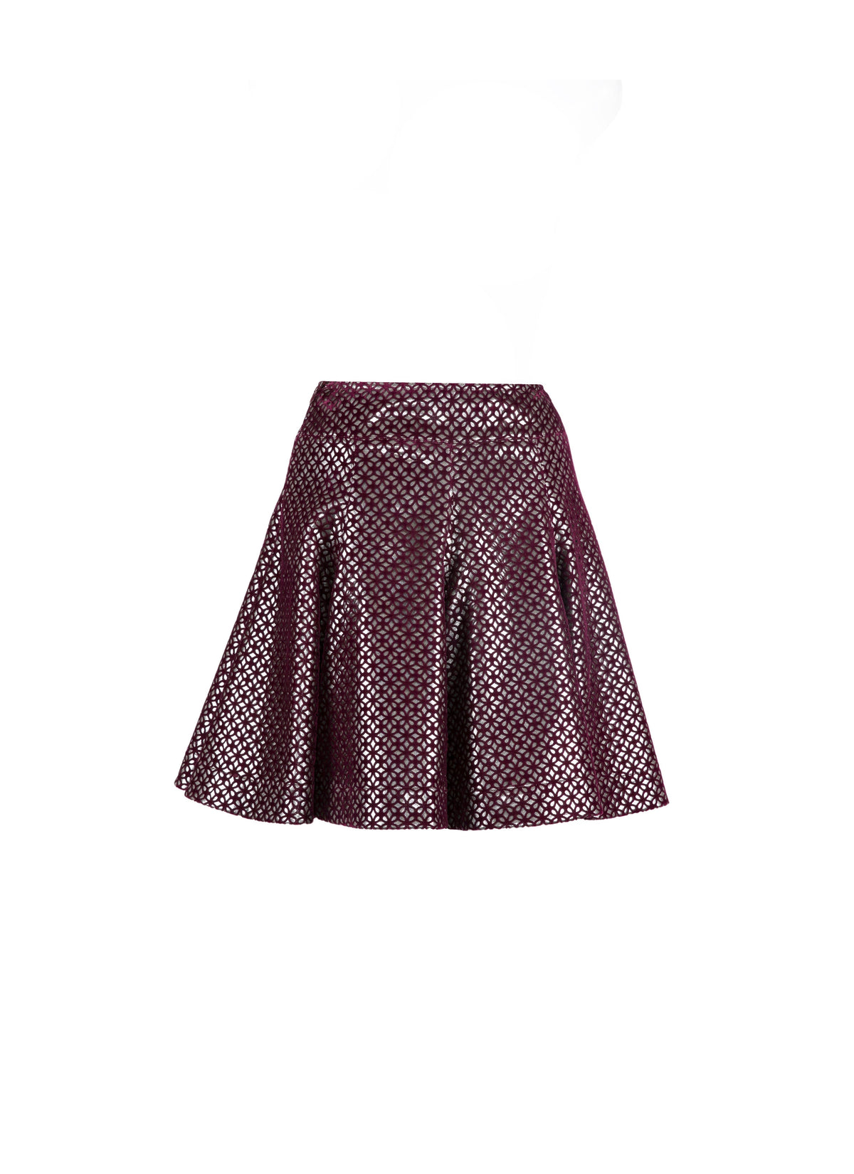 Jupe courte en velours lys - Grenat