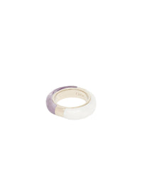 OK PORTE_Bague Jamie en laiton - White & Purple