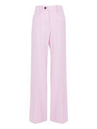 OK PORTE_Pantalon évasé en laine grain de poudre légère - Sweet Lilac