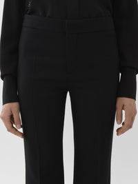 OK PORTE_Pantalon évasé en laine - Black