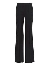 OK PORTE_Pantalon évasé en laine - Black