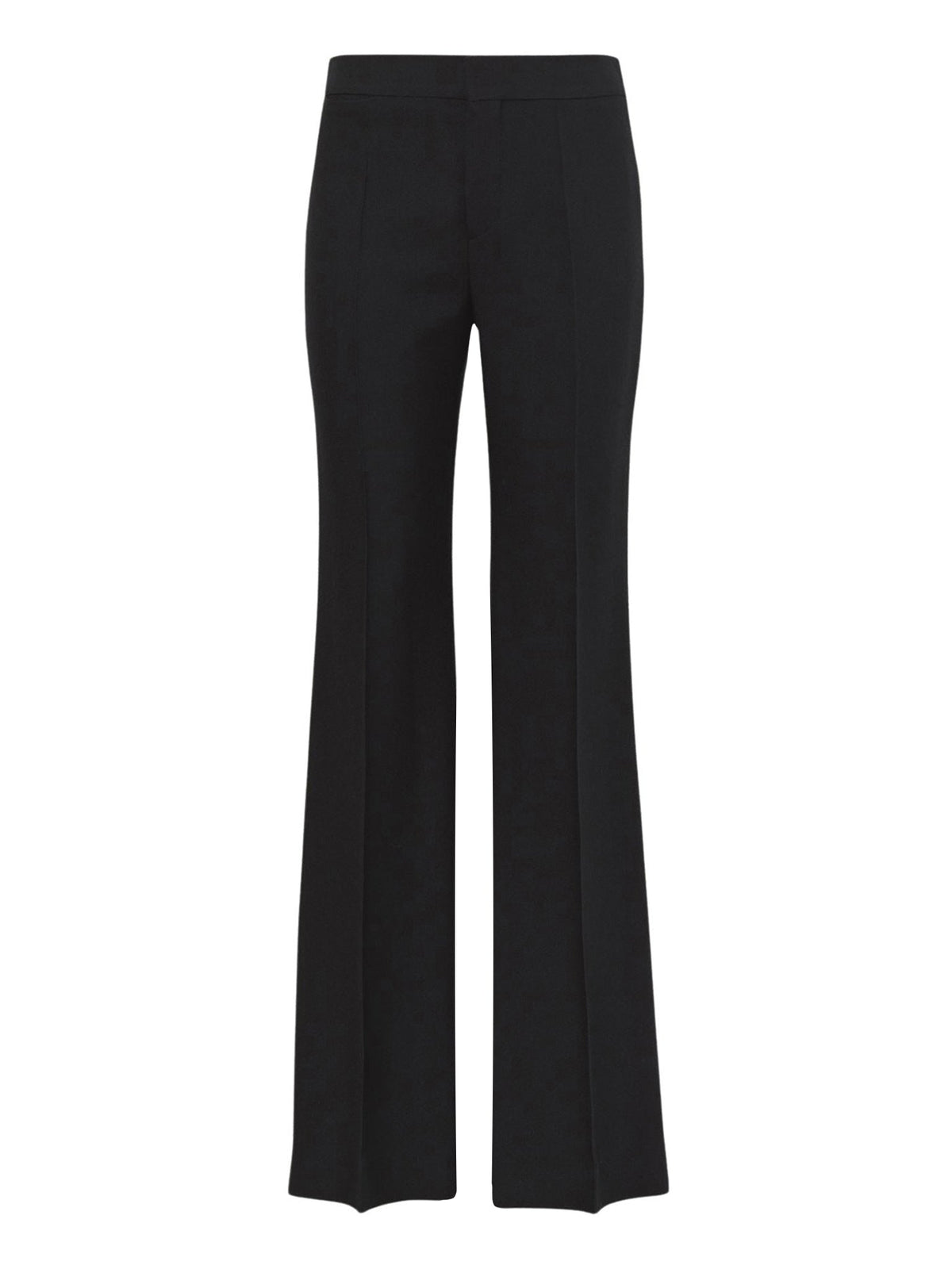 OK PORTE_Pantalon évasé en laine - Black