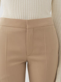 OK PORTE_Pantalon cigarette court en laine - Soft Tan