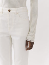 OK PORTE_Pantalon court droit  Masaya - White