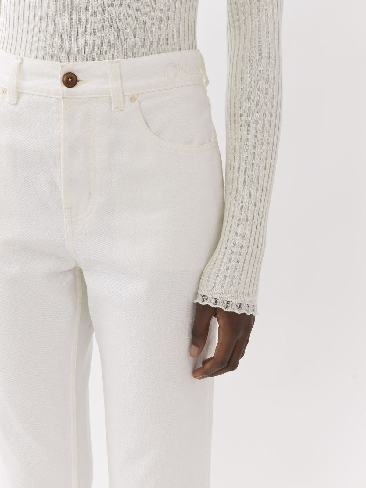 OK PORTE_Pantalon court droit  Masaya - White