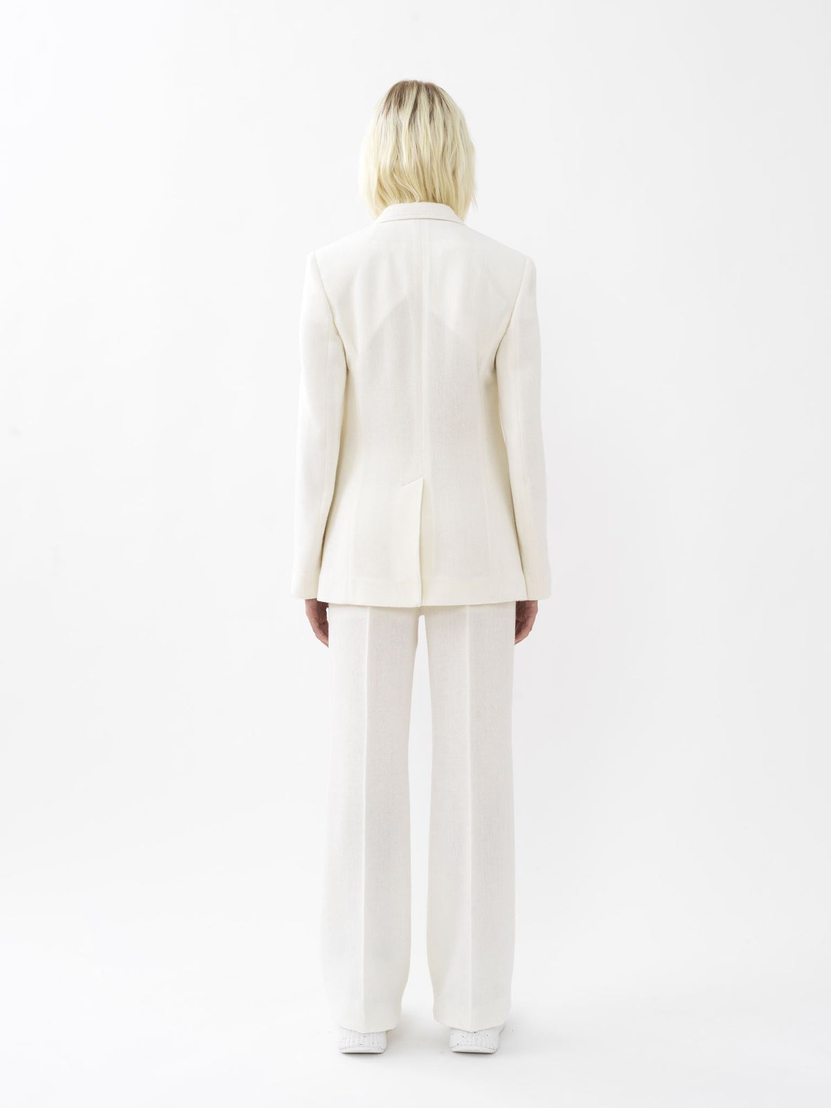 OK PORTE_Pantalon en laine - Eden White