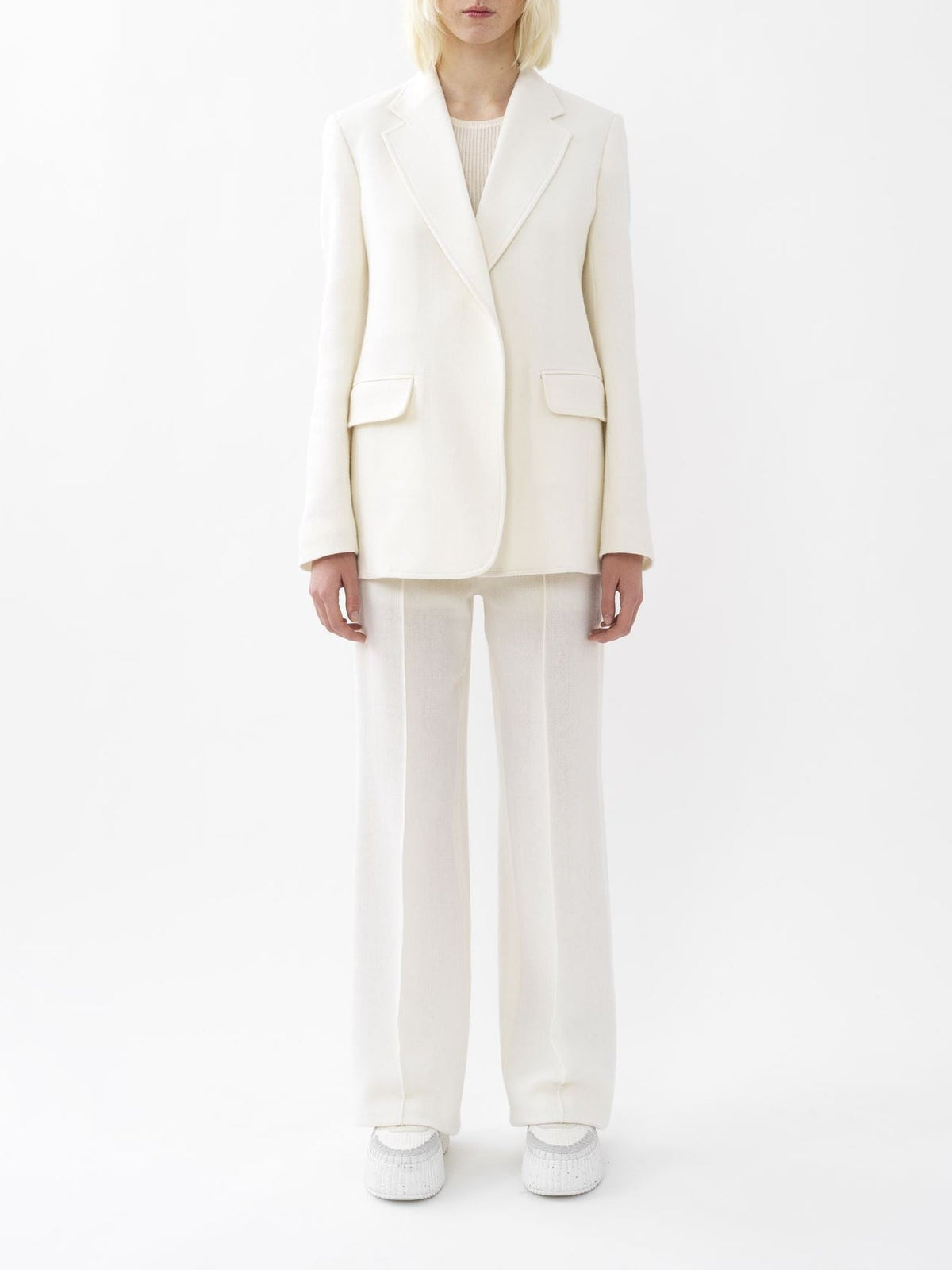 OK PORTE_Pantalon en laine - Eden White