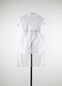 Chemise transparente nouée à col plongeant - Blanc