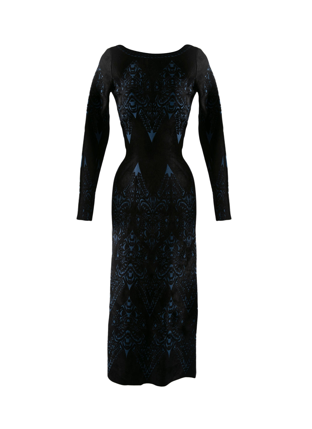 Long dress in delicate lace - Black Gloss