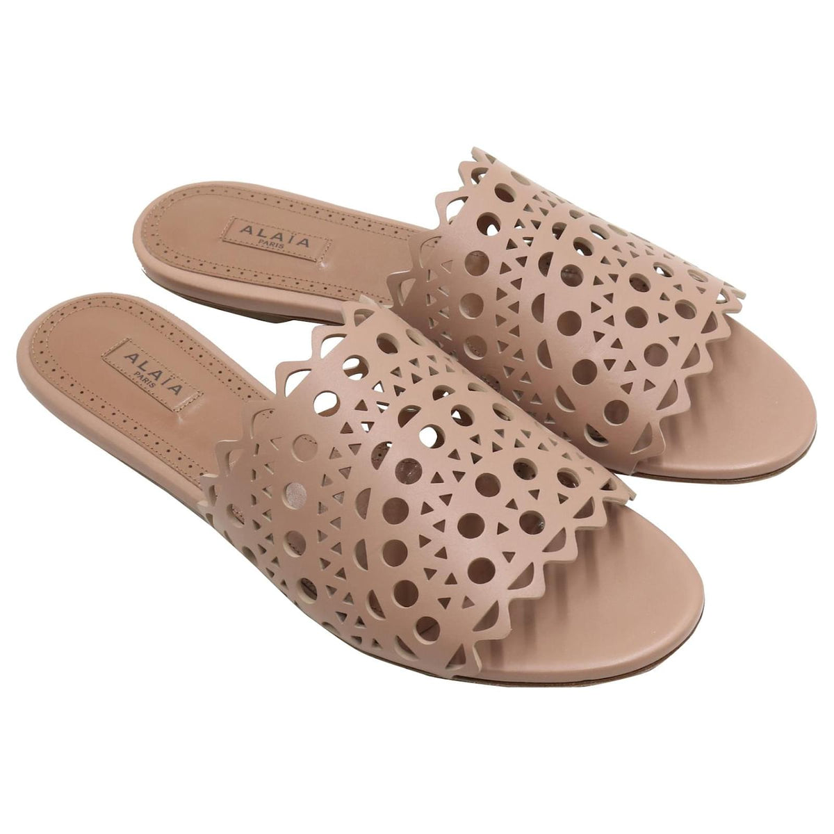 Vienna Leather Flat Mules - Leather