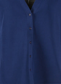 Long-sleeved knitted cardigan - Cobalt