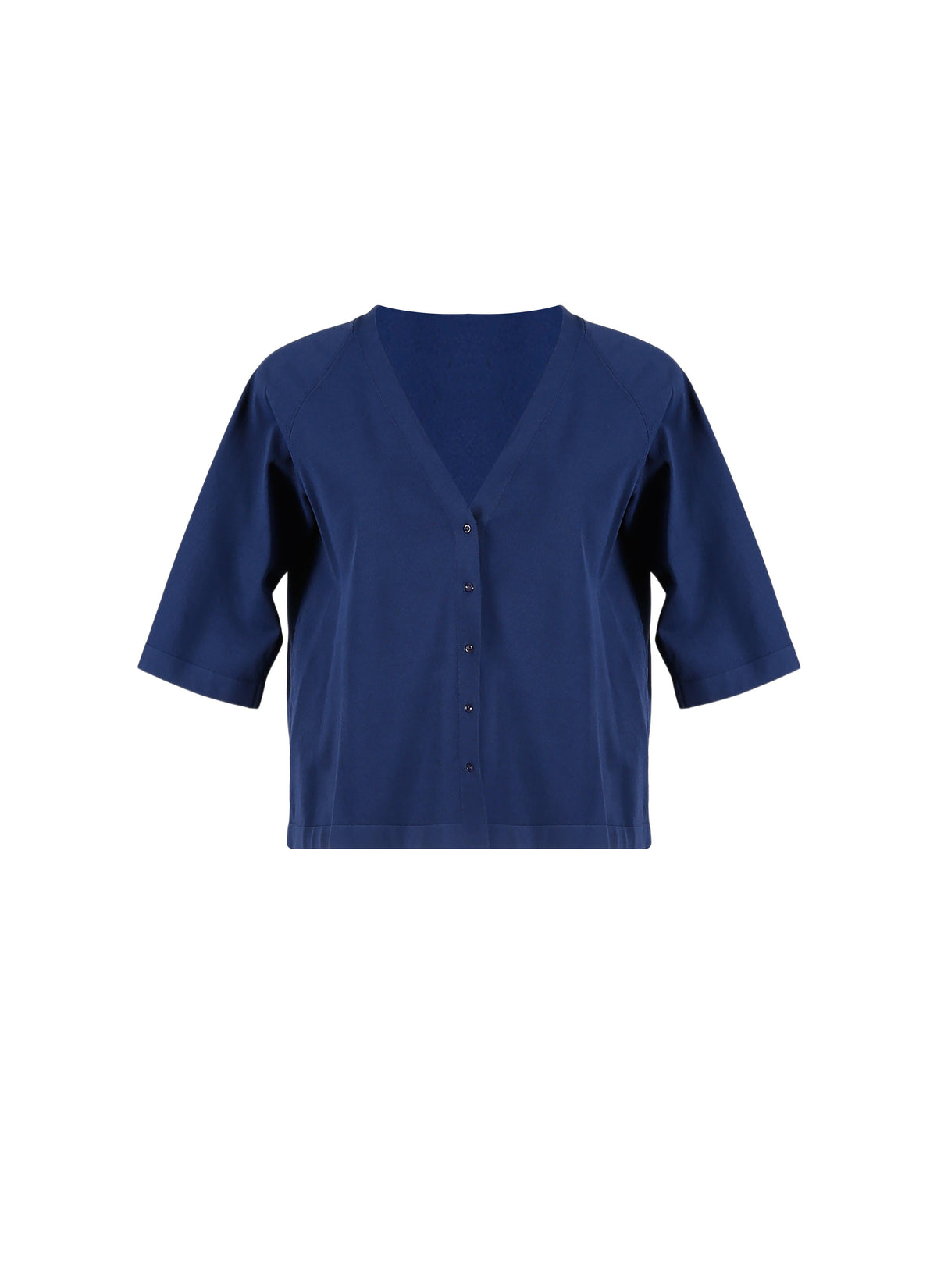 Long-sleeved knitted cardigan - Cobalt
