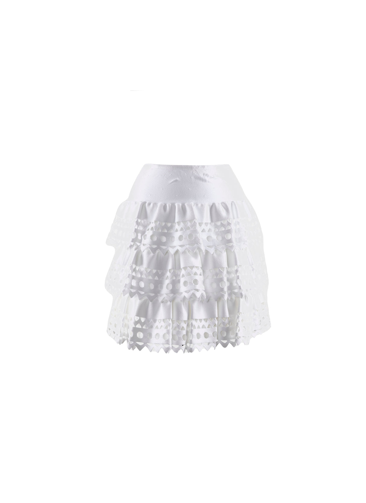 Skater skirt with openwork details - White