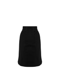 Jupe zippée en laine - Noir