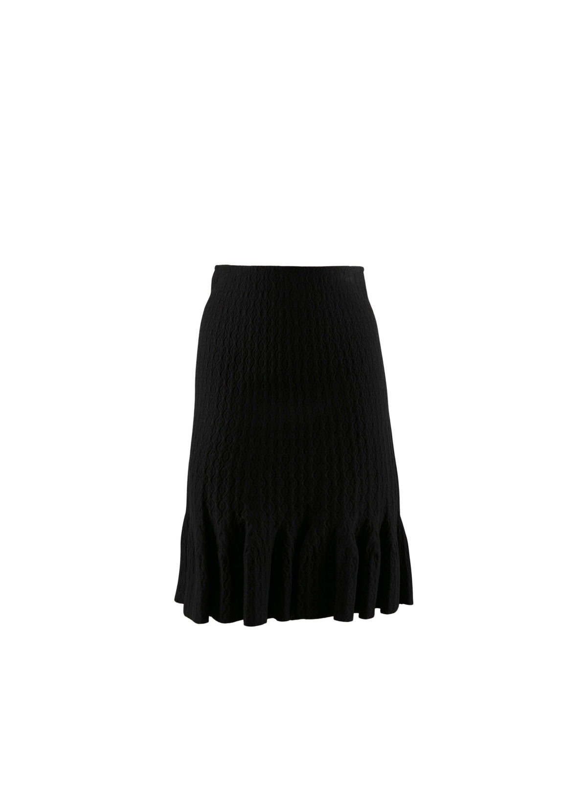 Jupe courte sirène en laine - Noir