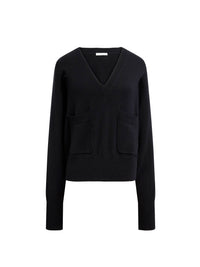 NO PORTE_Pull col V en laine - Iconic Navy