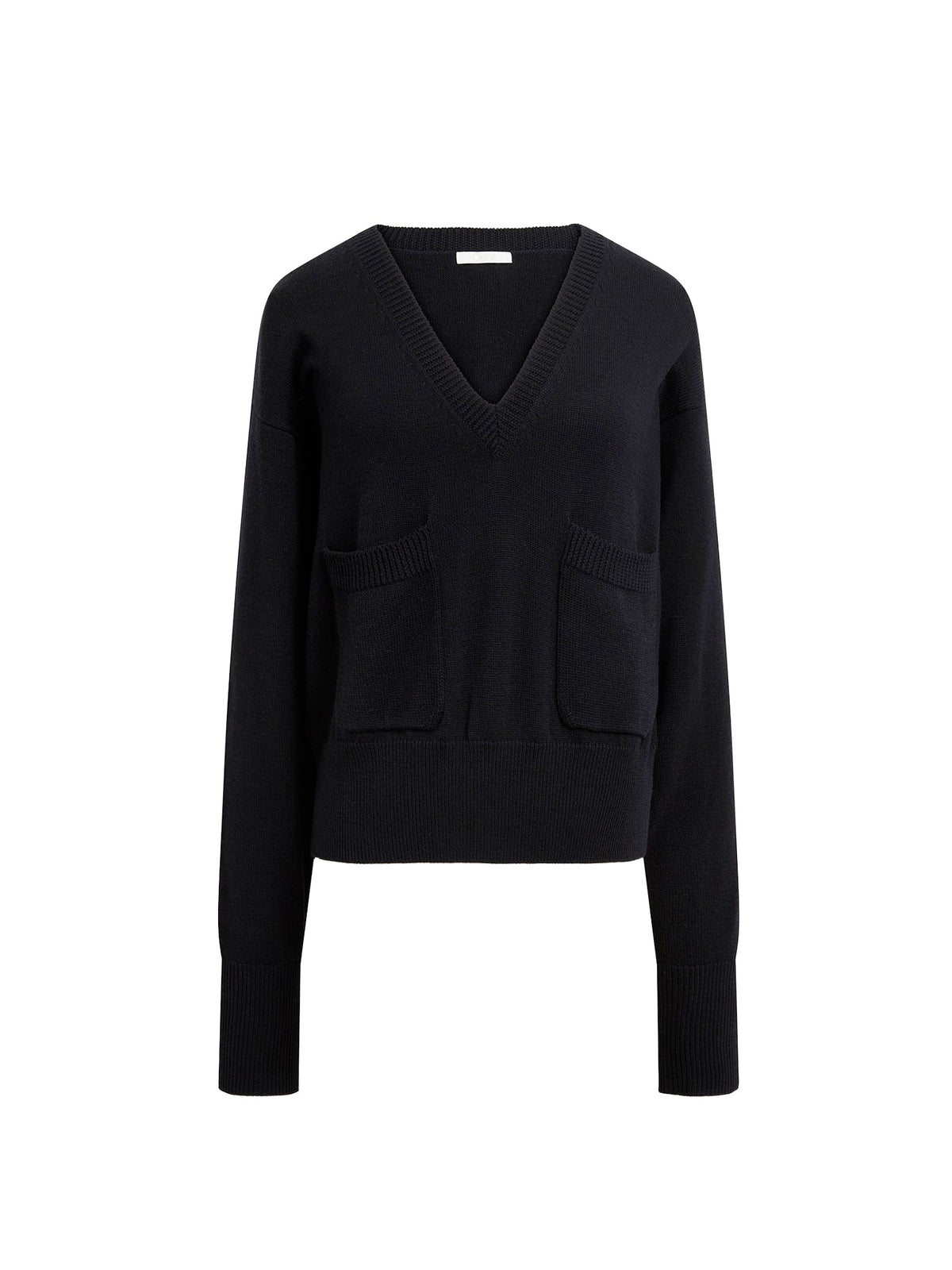 NO PORTE_Pull col V en laine - Iconic Navy