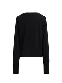 NO PORTE_Pull col V en laine - Iconic Navy
