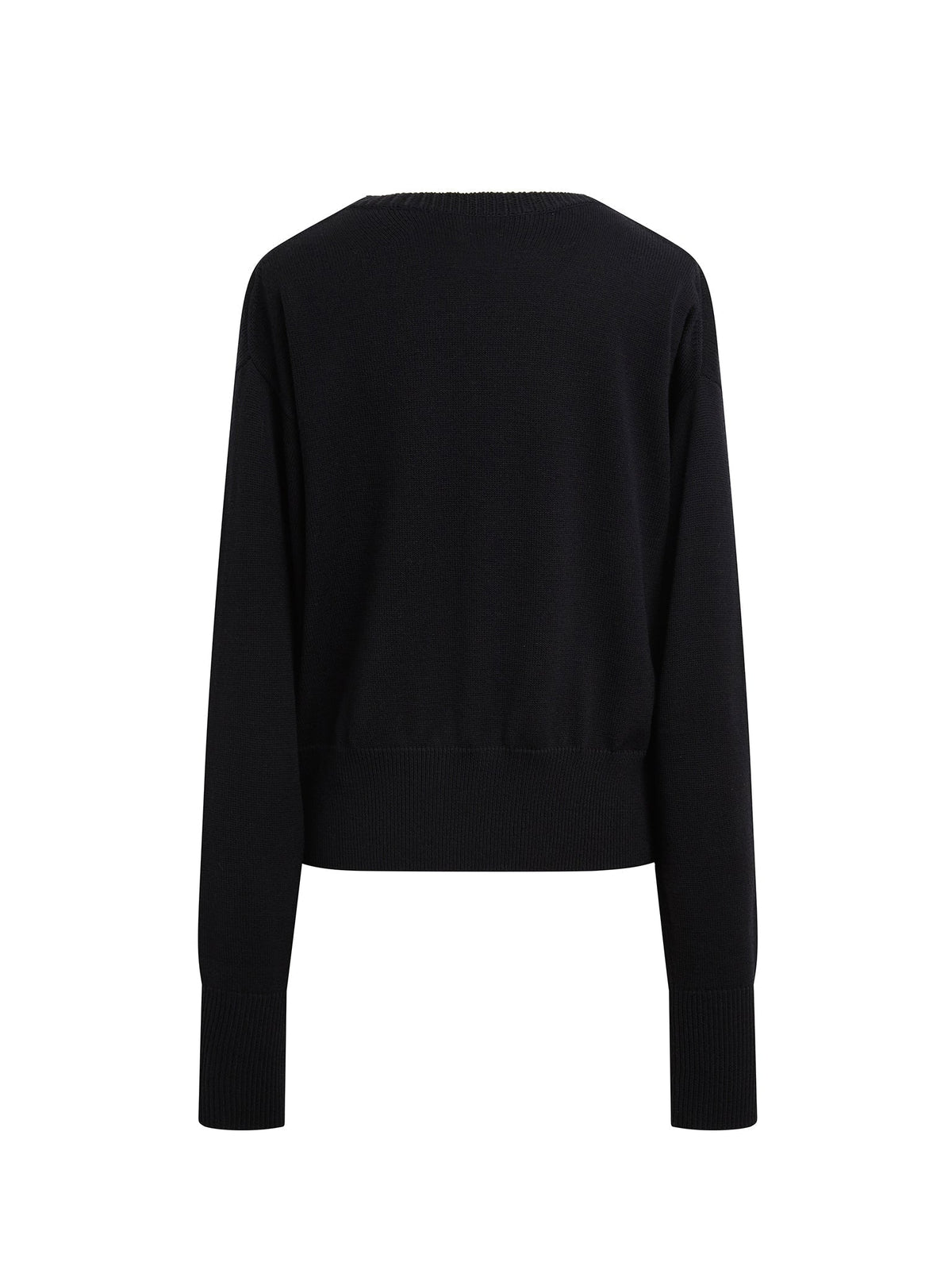 NO PORTE_Pull col V en laine - Iconic Navy