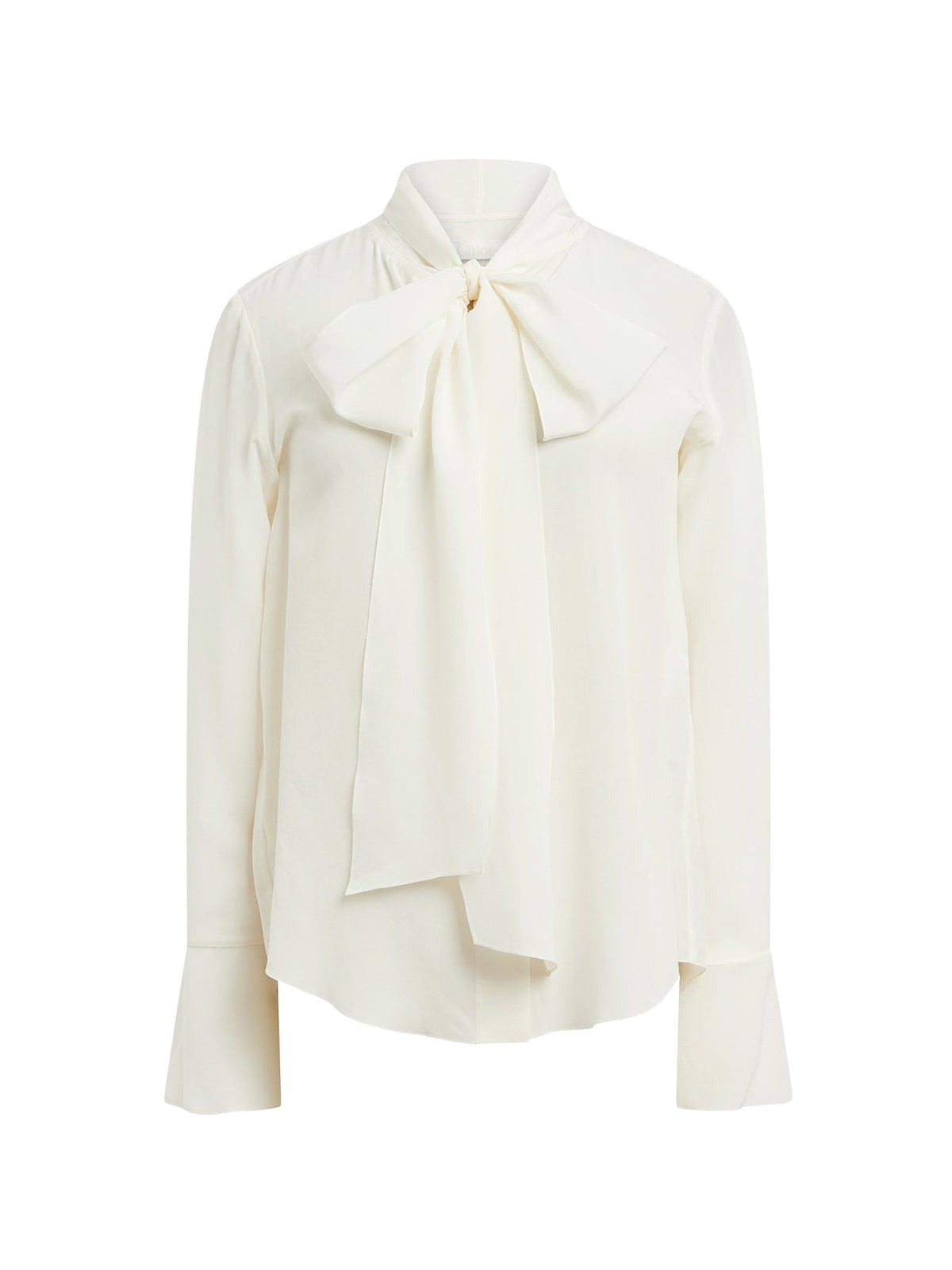 OK PORTE_Blouse col lavalière en soie - Iconic Milk