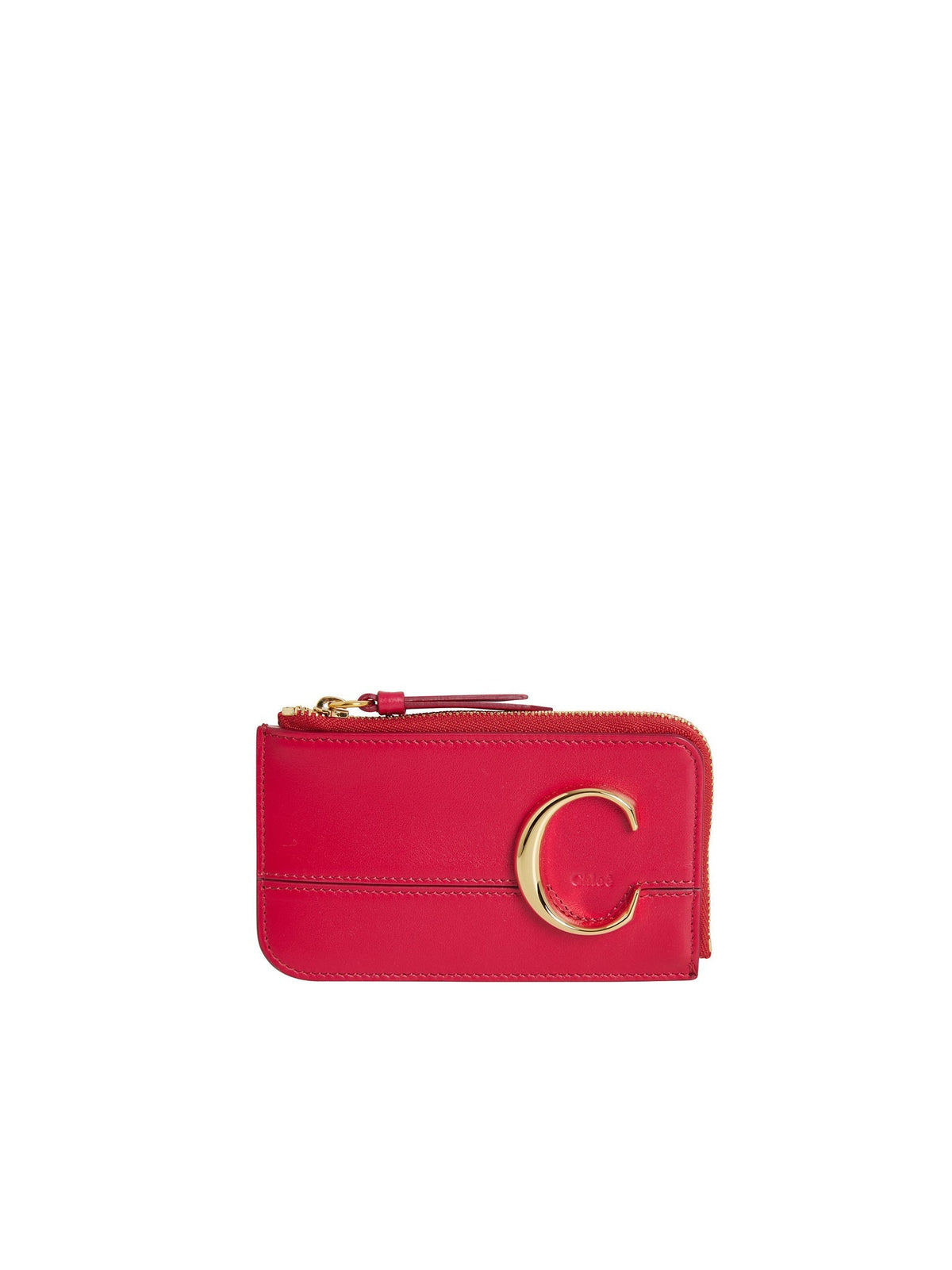 NO PORTE_Porte-cartes Chloé C en cuir - Raspberry