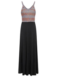OK PORTE_Robe longue en laine - Black