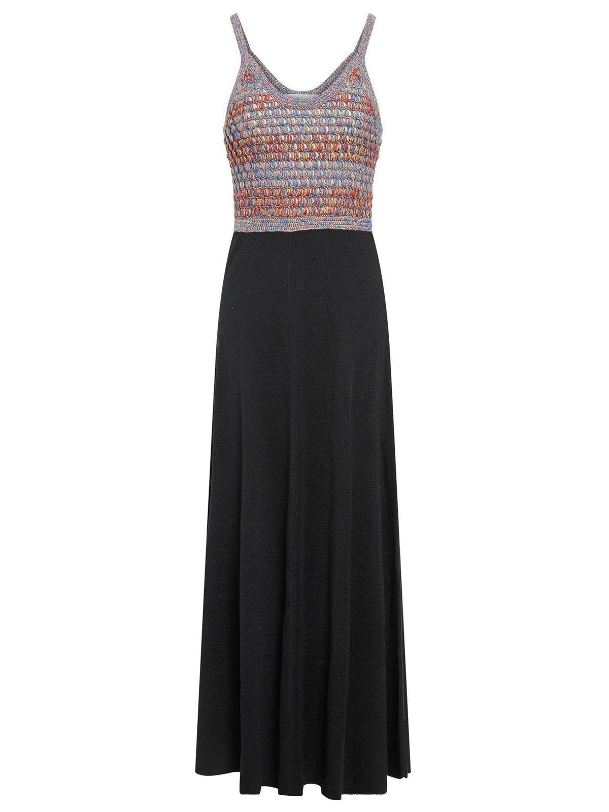 OK PORTE_Robe longue en laine - Black