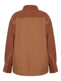 OK PORTE_Veste chemise bi matière - Copper Brown