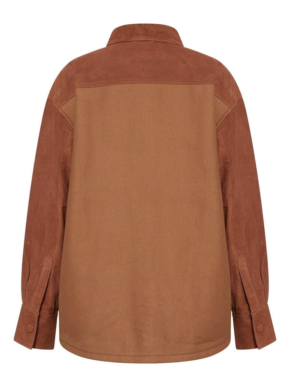 OK PORTE_Veste chemise bi matière - Copper Brown