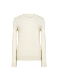 NO PORTE_Pull super fin en laine - Sandy Beige