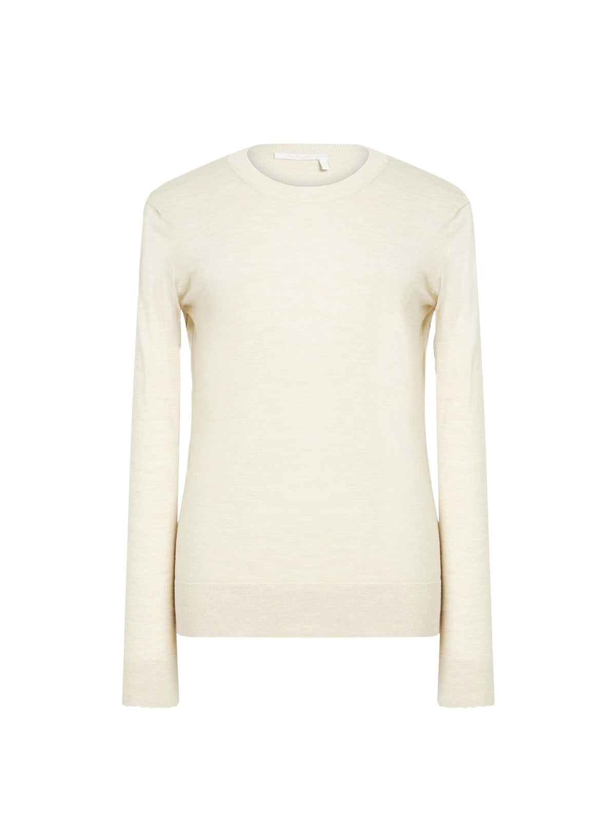 NO PORTE_Pull super fin en laine - Sandy Beige