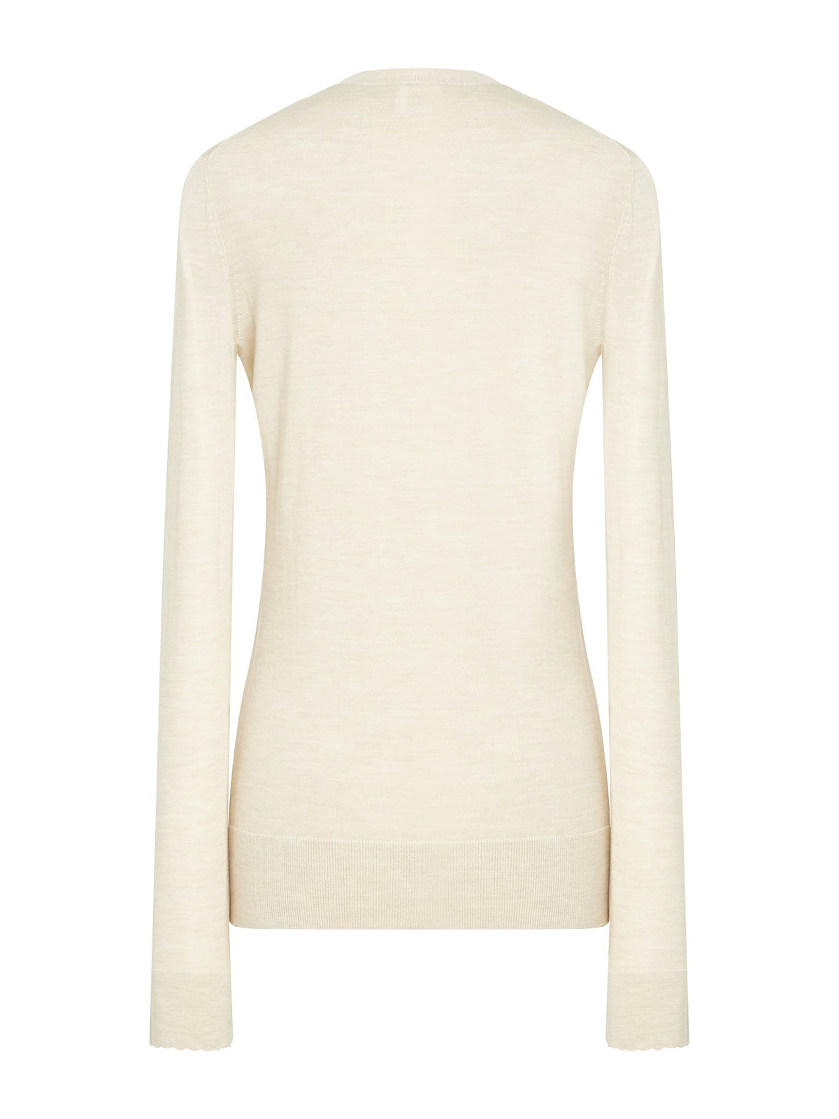 NO PORTE_Pull super fin en laine - Sandy Beige