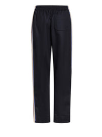 OK PORTE_Pantalon droit à bandes en laine - Abyssal Blue