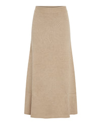 NO PORTE_Jupe en cachemire recyclé - Straw Beige